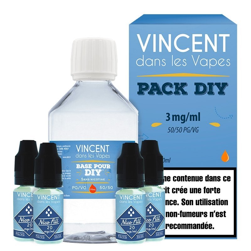 Pack Base DIY 50/50 3 mg Vincent Dans Les Vapes (VDLV) Pack Base DIY 50/50 3 mg Vincent Dans Les Vapes (VDLV)