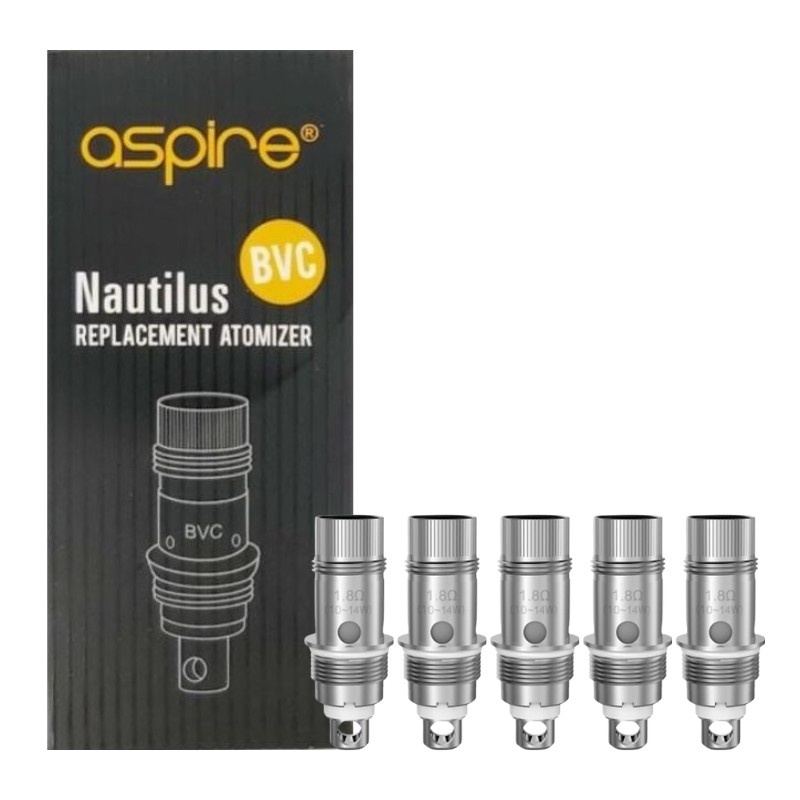 Résistances Nautilus BVC Aspire (x5) – 0.7Ω 1.6Ω 1.8Ω