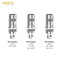 Résistances Nautilus BVC Aspire (x5) – 0.7Ω 1.6Ω 1.8Ω