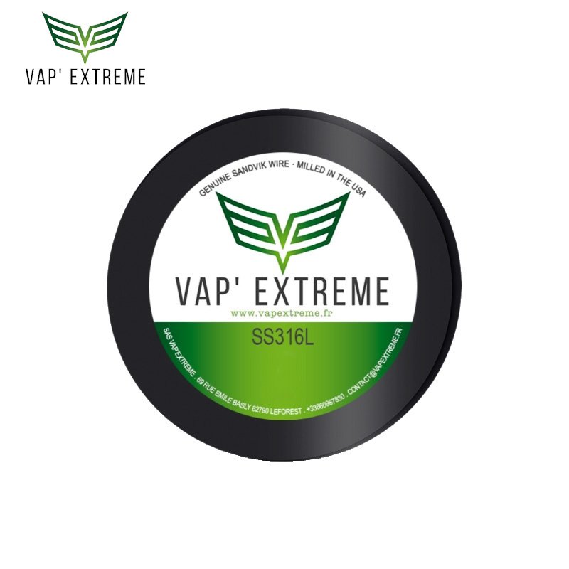 Fil résistif SS316L Vap'Extreme 26 ou 28 Ga Fil résistif SS316L Vap'Extreme 26 ou 28 Ga