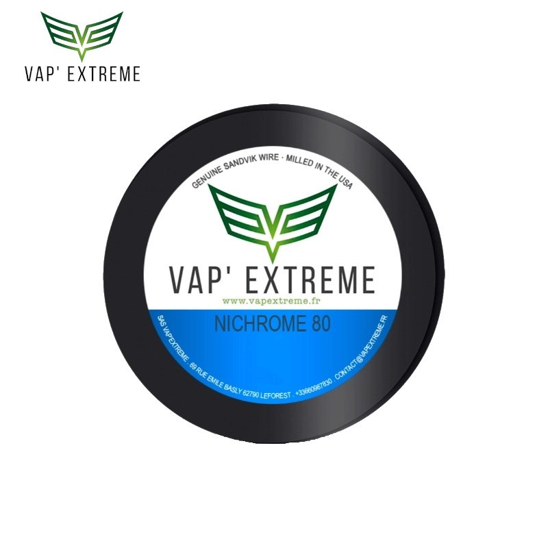 Fil résistif Nichrome 80 (Ni80) Vap'Extreme en 24/26/28 Ga Fil résistif Nichrome 80 (Ni80) Vap'Extreme en 24/26/28 Ga