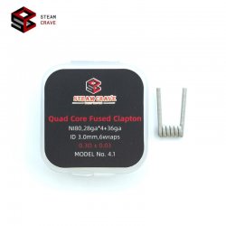 Coils Quad Core Fused Clapton Ni80 Steam Crave 3 mm 0.3 ohm