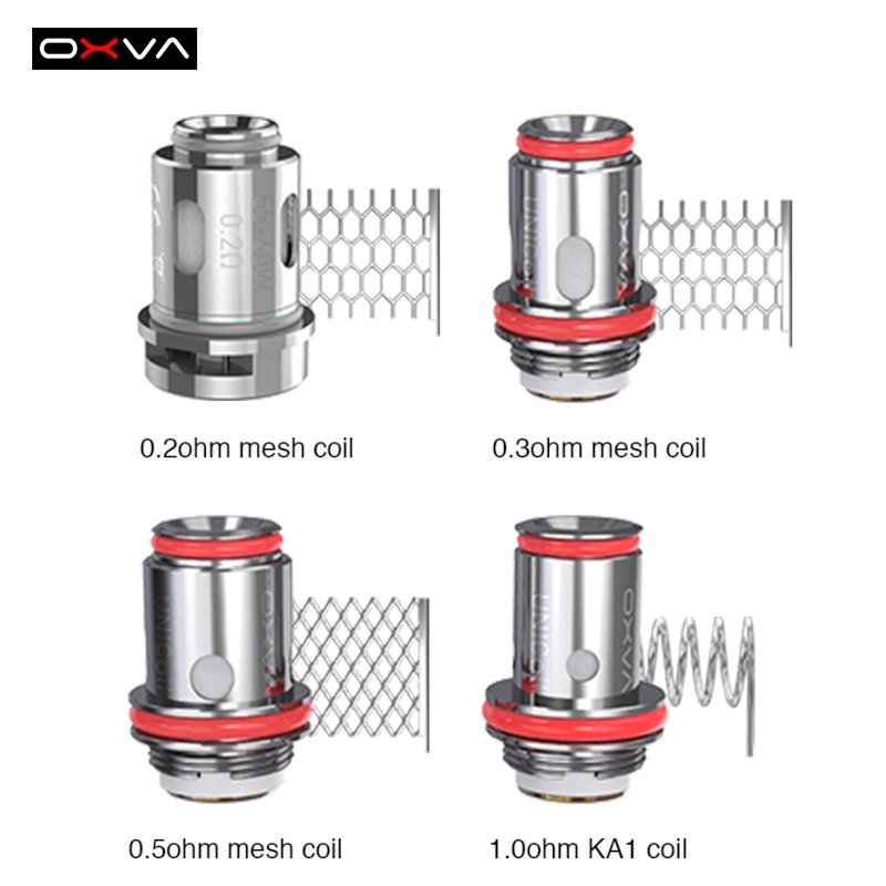 Résistances Unicoil pour pods Origin, X et Origin X d'OXVA (X5) Résistances Unicoil pour pods Origin, X et Origin X d'OXVA (X5)