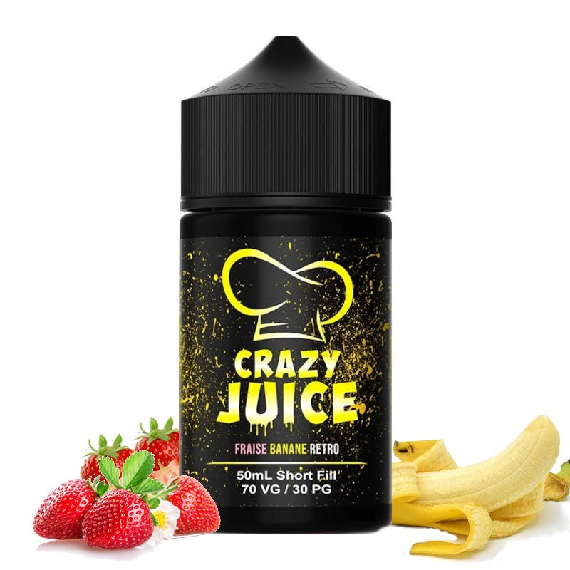 Eliquide Fraise Banane Retro Crazy Juice de Mukk Mukk Eliquide Fraise Banane Retro Crazy Juice de Mukk Mukk