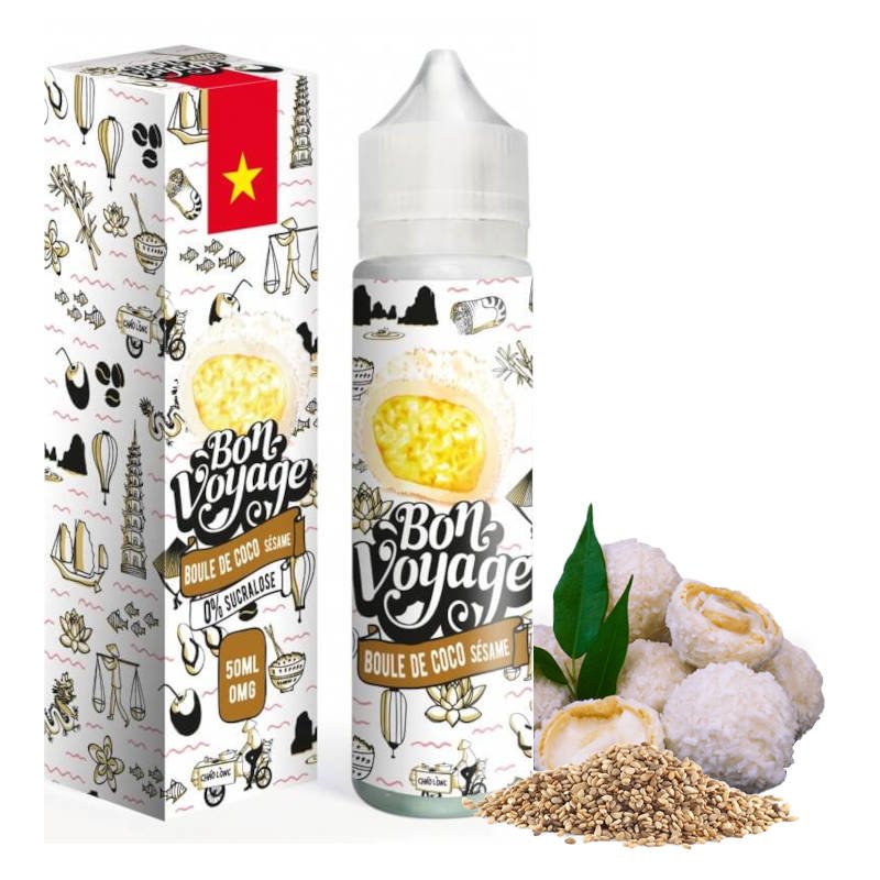 Eliquide Boule de coco sésame Le coq qui vape 50 ml Eliquide Boule de coco sésame Le coq qui vape 50 ml