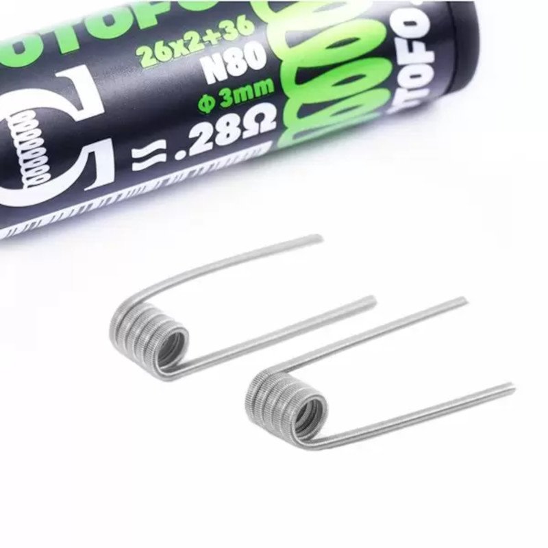 Coils Dual Core Fused Clapton N80 - Wotofo : 26Gx2+36G 0.28 ohm Coils Dual Core Fused Clapton N80 - Wotofo : 26Gx2+36G 0.28 ohm