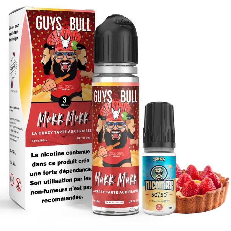 Eliquide la Crazy Tarte du Chef Guys & Bull et Mukk Mukk 50 ml Eliquide la Crazy Tarte du Chef Guys & Bull et Mukk Mukk 50 ml