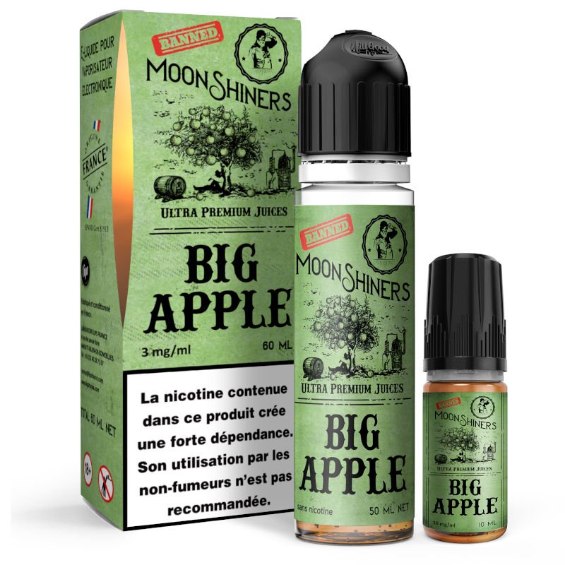 Eliquide Big Apple Moonshiners 60 ml Easy2shake 3 ou 6 mg