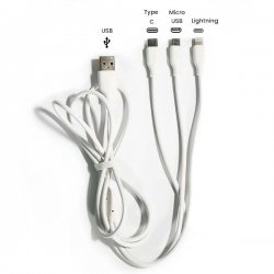 Câble USB 3-en-1 Lightning / Type-C / Micro USB - Charge Rapide