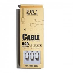 Câble USB 3-en-1 Lightning / Type-C / Micro USB - Charge Rapide