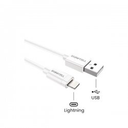 Câble blanc Lightning pour iPad, iPhone & iPod - Certifié MFI - Duracell