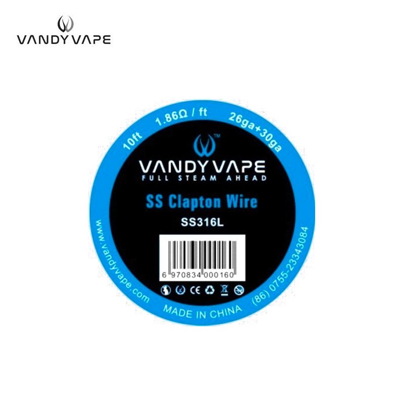 Bobine 3 m fil résistif Clapton Wire SS316L Vandy Vape