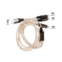 Câble USB Lumineux 3-en-1 Lightning / Type-C / Micro USB