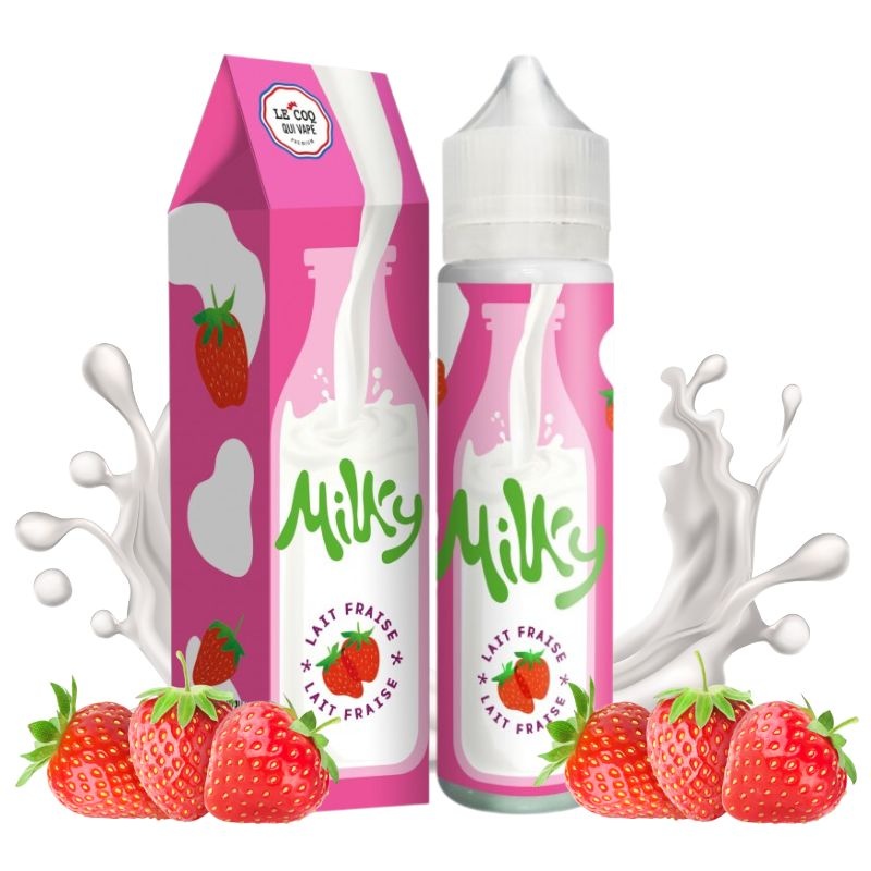 eliquide Lait Fraise Milky Le Coq Qui Vape 50ml