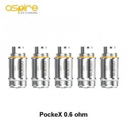 Boîte 5 résistances PockeX 0.6 ohm Aspire