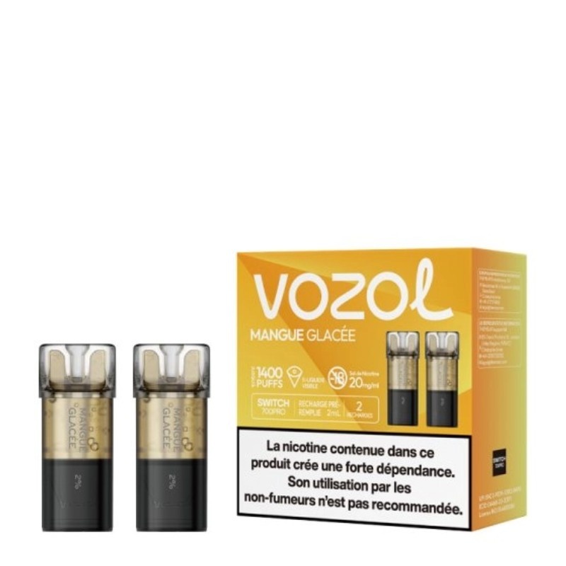 Cartouches Mangue Glacée Vozol compatibles Switch 600, Pro et Pro 2 Cartouches Mangue Glacée Vozol compatibles Switch 600, Pro et Pro 2